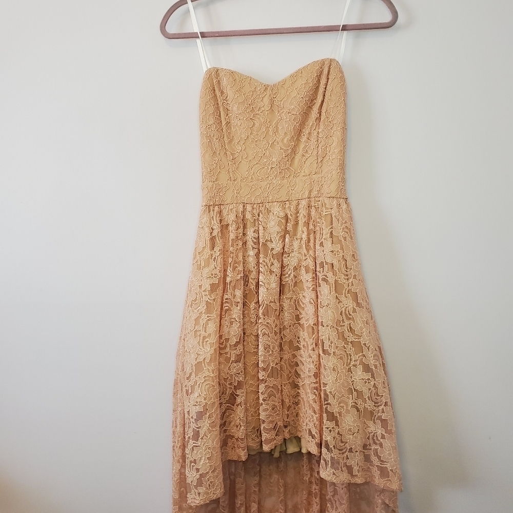 Windsor High Low Strapless Sweetheart Lace Pink - Picture 7 of 12